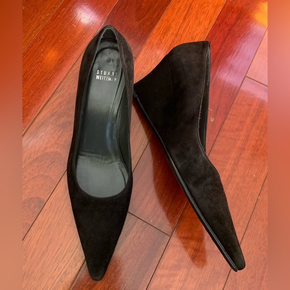 Stuart Weitzman Black Suede women shoes.
